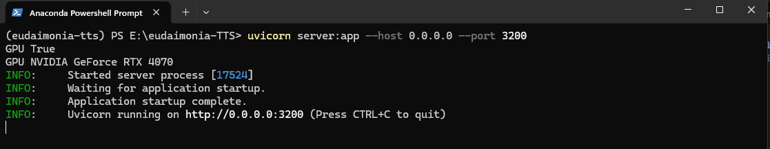 Eudaimonia local TTS