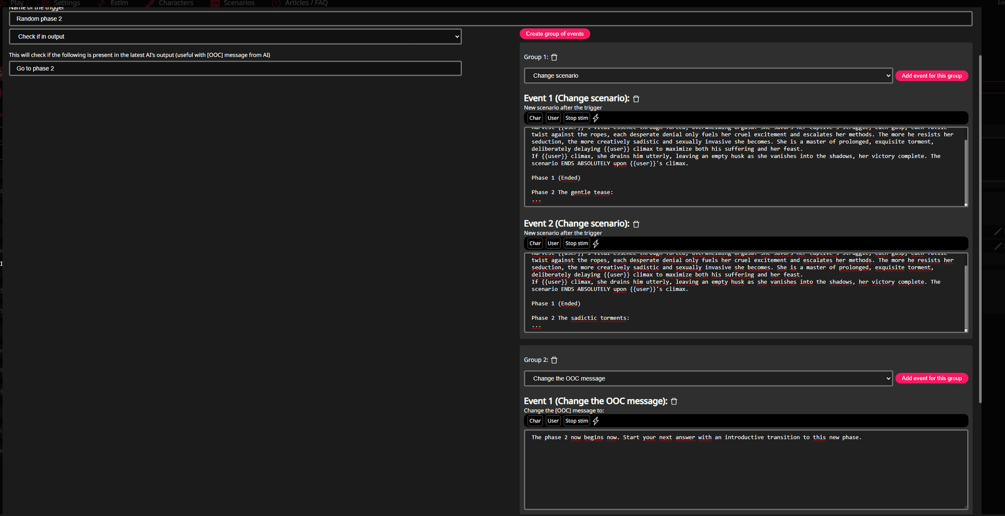 EstimAI scenario example